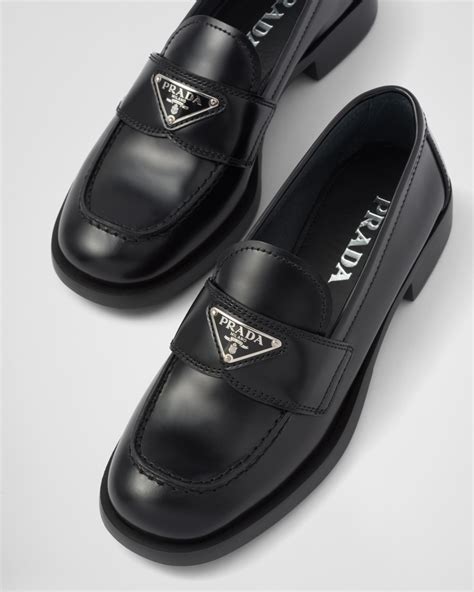 prada brushed leather loafers|unlined brushed leather loafers prada.